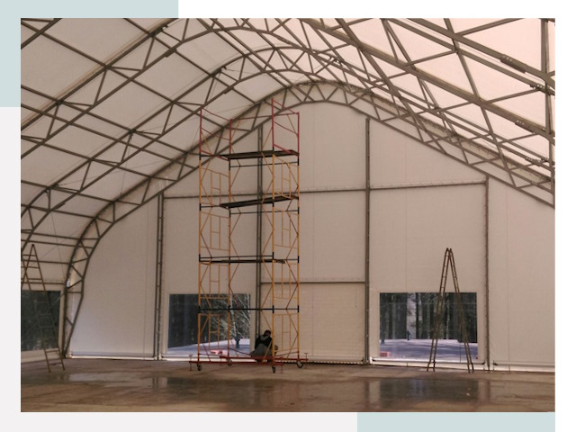 Шатровые ангары в Искитиме